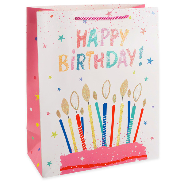 Пакет подарочный, 210гр, Чудесный День Рождения, Дизайн №2, с блестками, 32*26*12 см, 1 шт.
