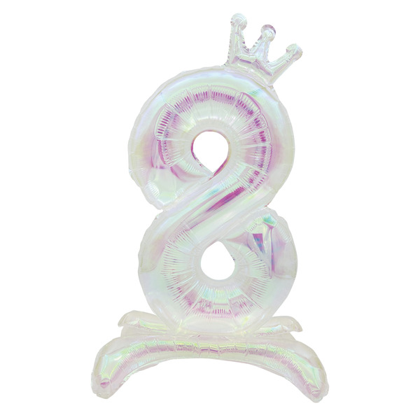 Шар (32"/81 см) Цифра на подставке, 8 Корона, Хамелеон, Хамелеон, 1 шт. в уп.