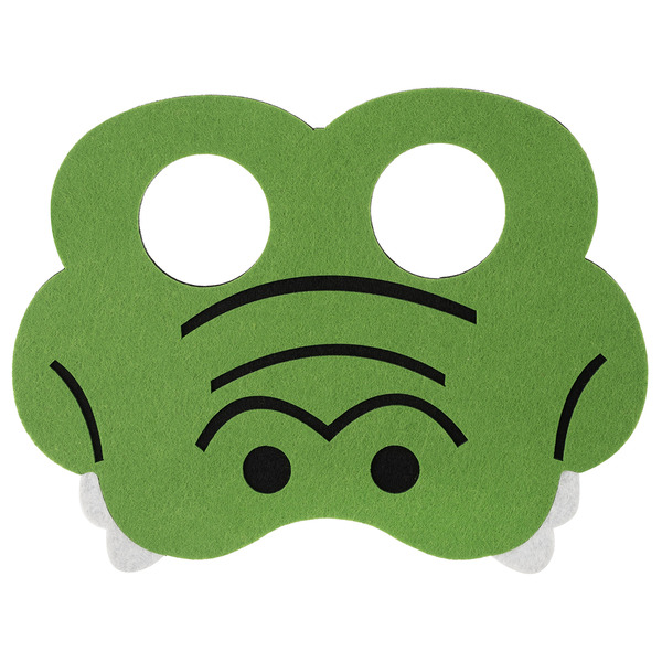 Маска карнавальная, из фетра, Крокодил, Зеленый, 18*14 см, 1 шт.