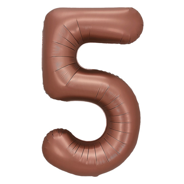 Шар (32"/81 см) Цифра, 5, Шоколадный, 1 шт. в уп.