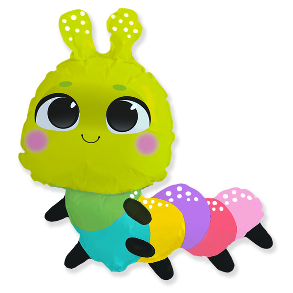 Шар (10"/25 см) Мини-фигура, Яркая гусеница, 1 шт.