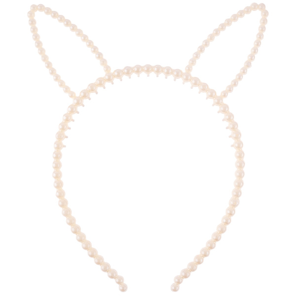 Ободок, Зайка, Жемчужные ушки, Белый, 1 шт.