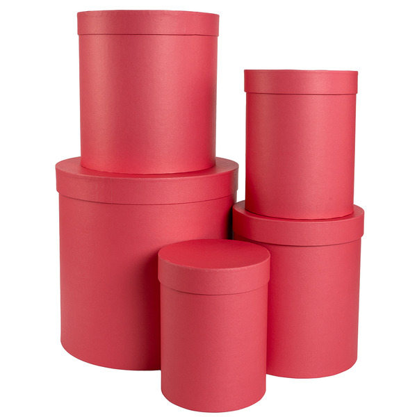 Набор коробок Цилиндр, Красный, 30*30 см, 5 шт. в упак.