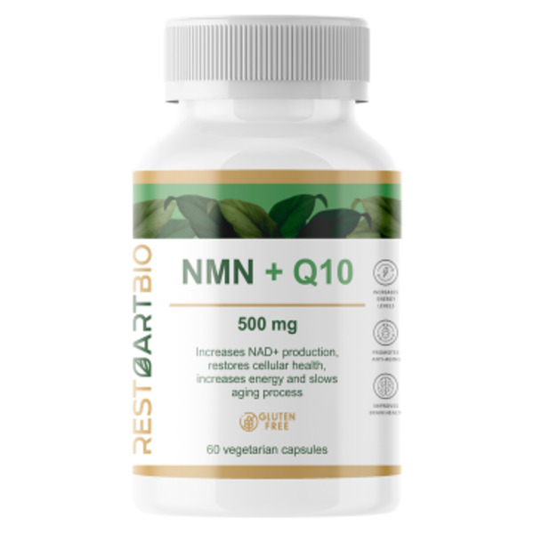 Restartbio, NMN + Q10 (продление молодости), капсулы, 60 шт.