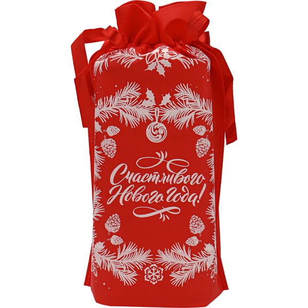 Подарочный мешочек, Еловое Настроение, Красный, 36*24*12 см, 1 шт.