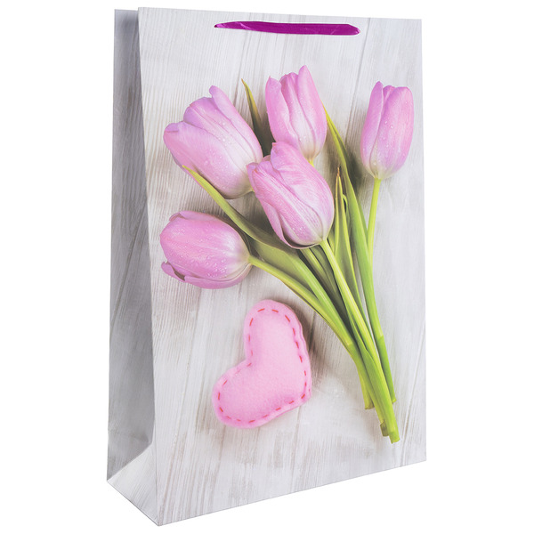 Пакет подарочный, 210гр, Тюльпаны, 72*50*18 см, 1 шт.