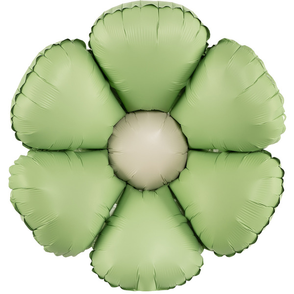 Шар (24"/61 см) Цветок, Ромашка (надув воздухом), Мятный, Сатин, 1 шт. в уп.