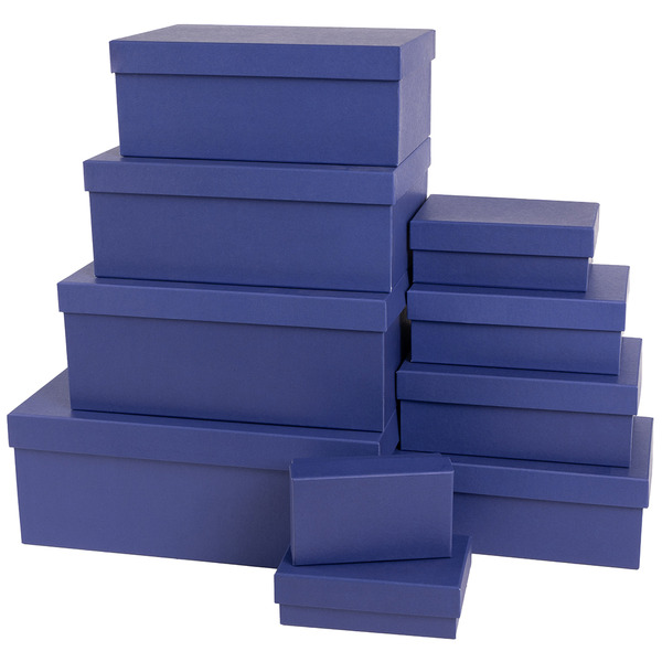 Набор коробок Темно-синий, 28,5*18,5*12 см, 9 шт. в упак.