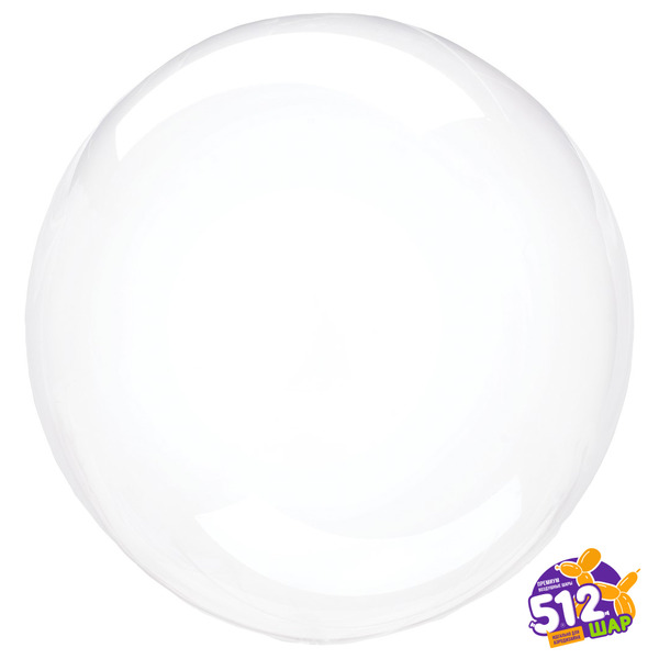 Шар (18"/46 см) Сфера, Deco Bubble, Прозрачный, Кристалл, 1 шт. в уп.