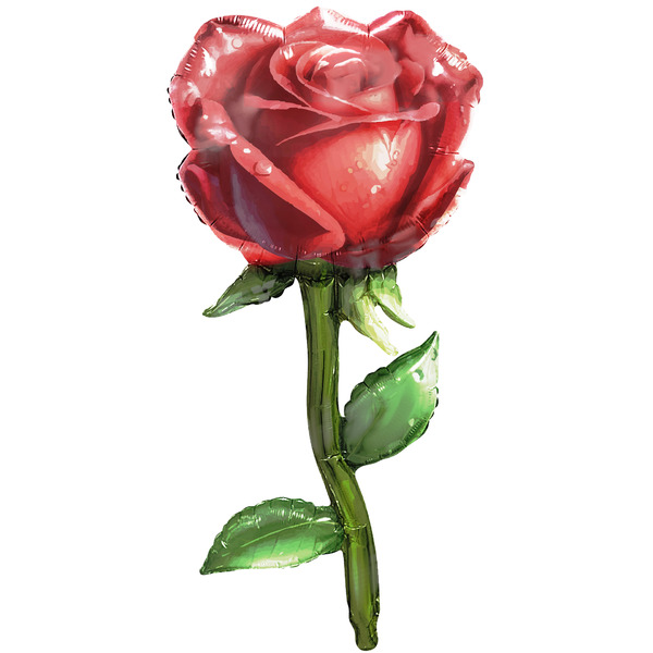 Шар (38"/97 см) Фигура, Роза, Красный, 1 шт. в уп.