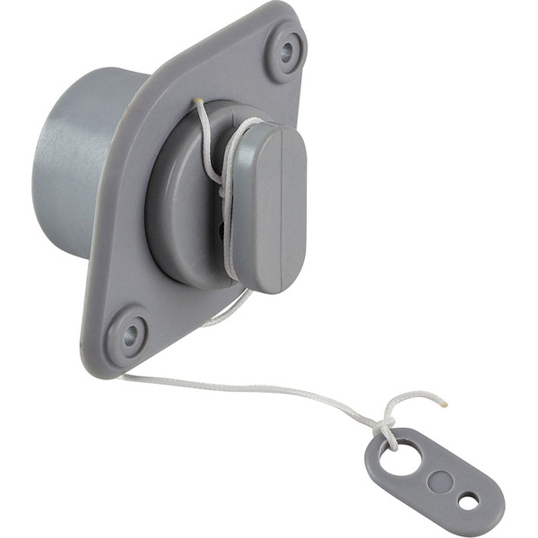 Клапан сливной для лодки ПВХ, с пробкой, серый WDL-L23_GR