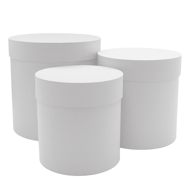 Набор коробок Цилиндр, Белый, 16*16 см, 2 шт. в упак.