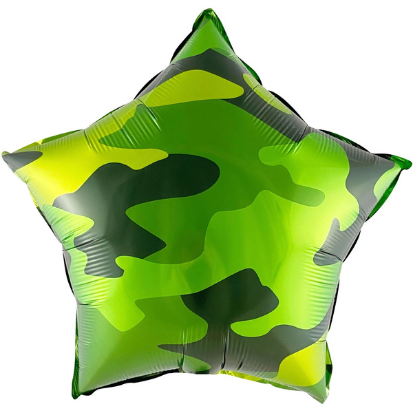 Шар (18"/46 см) Звезда, Камуфляж, 1 шт. в уп.