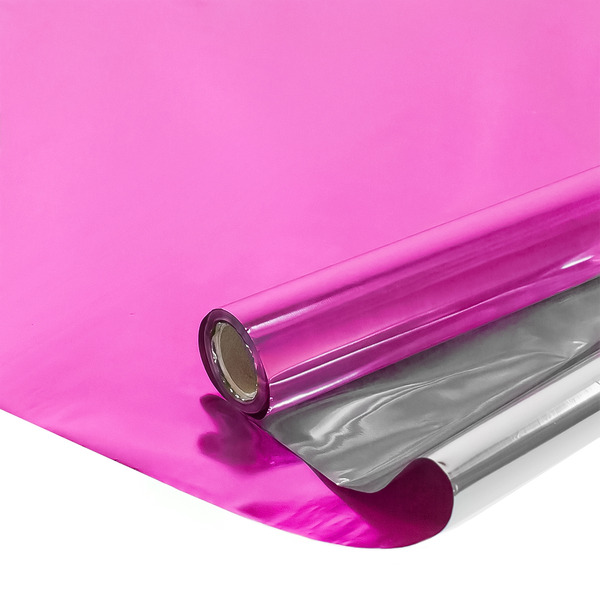 Полисилк (1*20 м) Розовый/Серебро, 1 шт.