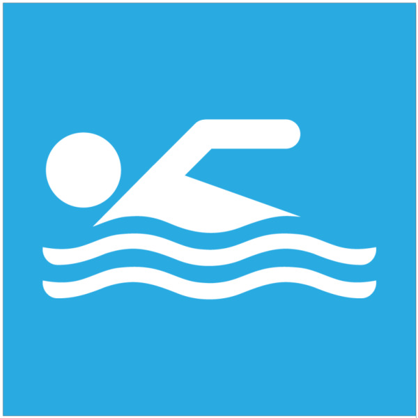 Знак «Место купания» 500х500 мм, пластик 3 мм