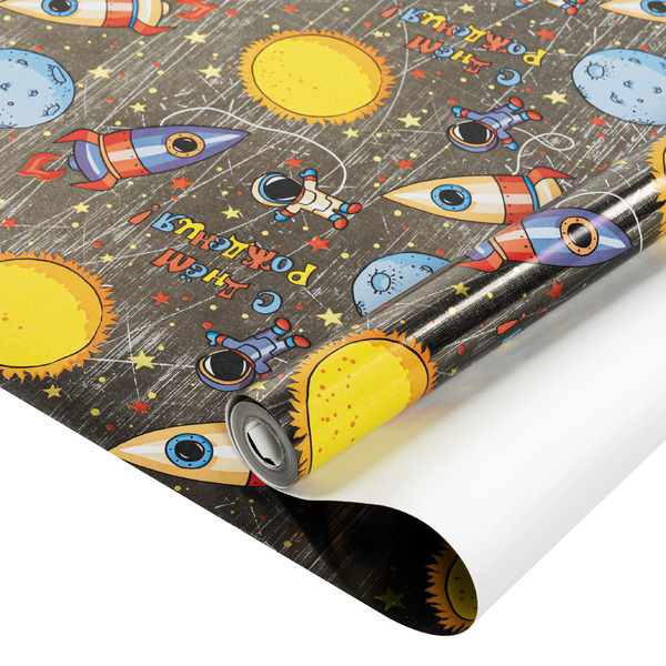 Упаковочная бумага (0,68*10 м) Космос, Металлик, 1 шт.