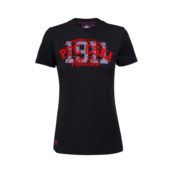 Футболка женская PFC CSKA чёрная (S)