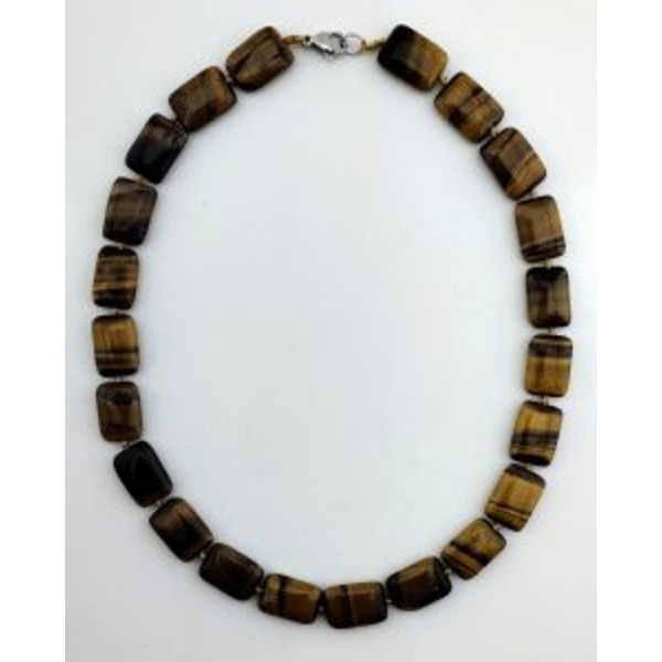 Бусы из камня 23 см. Тигровый глаз