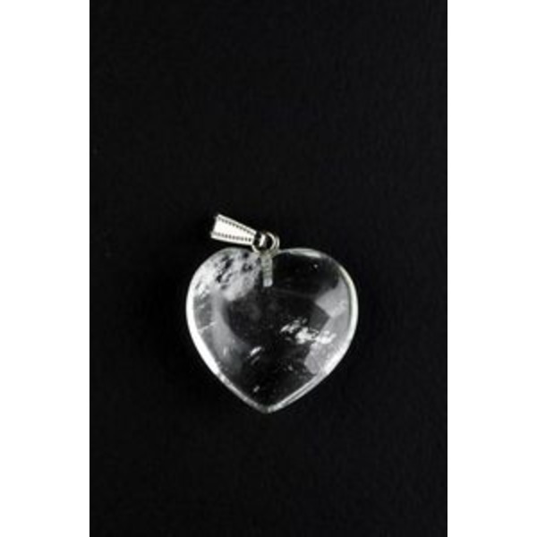 Кулон Сердце из камня. Горный хрусталь