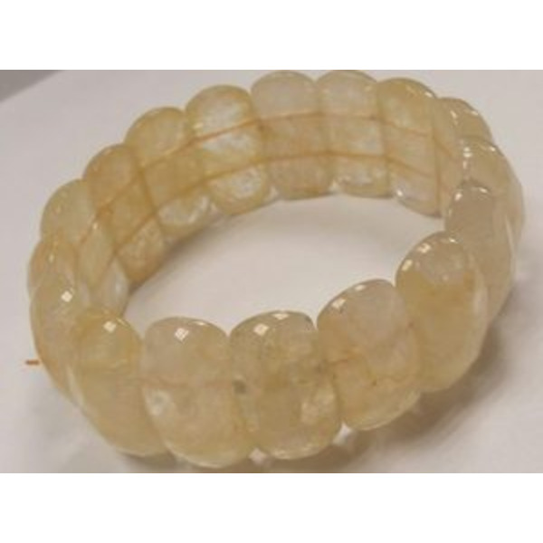 Браслет из камня большой граненый. Цитрин