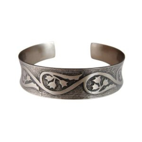 Браслет вогнутый «Ландыши» (мельхиор)