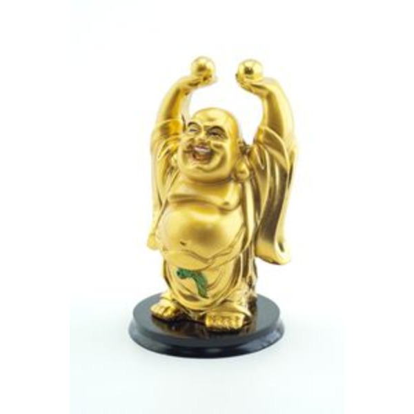 Статуэтка Хотей золотой на черной подставке