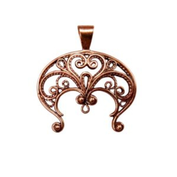 Лунница «Жар-цвет» № 1 (медь, H 30 мм, L 27 мм)