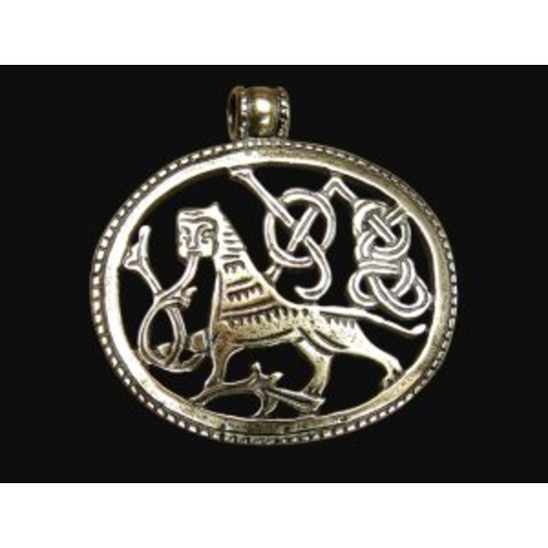 Подвеска прорезная «Царь зверей» (латунь, H 40 мм, L 40 мм)