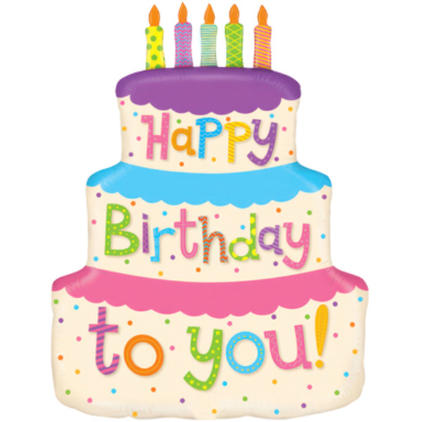 Шар (22"/56 см) Фигура, Торт на День Рождения, 1 шт.