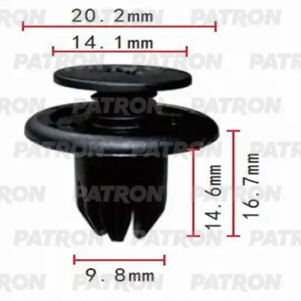 Клипса пластмассовая Acura, Chevrolet, Daewoo, GM, Honda, Opel, Sang Yong применяемость: ба P37-0132 PATRON