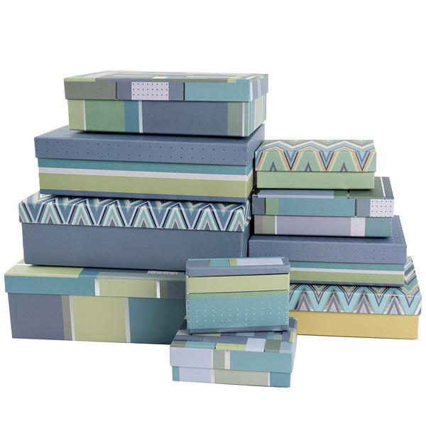 Набор коробок Модный микс, 37*27*11 см, 10 шт. в упак.