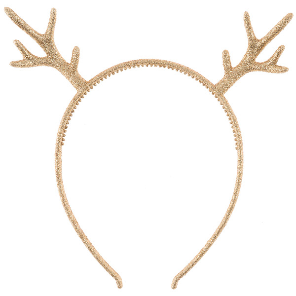 Ободок, Оленьи рожки, Шампань, с блестками, 1 шт.