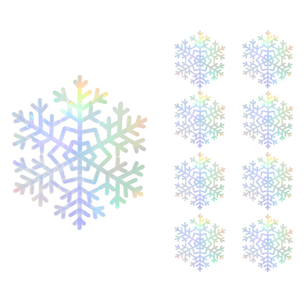 Декоративное украшение Снежинки Искринки, 9 см, Серебро, Металлик, 8 шт.