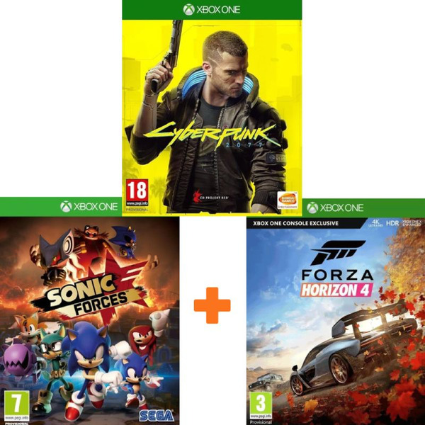ИгроПак для XBOX One: Cyberpunk 2077 + Forza Horizon 4 + Sonic Forces