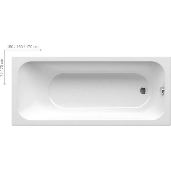 Ванна Ravak CHROME 150x70см белая (ножки CY00000000 отдельно) C721000000