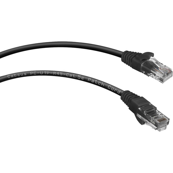 Неэкранированный патч-корд Cabeus PC-UTP-RJ45-Cat.5e-1m-BK-LSZH