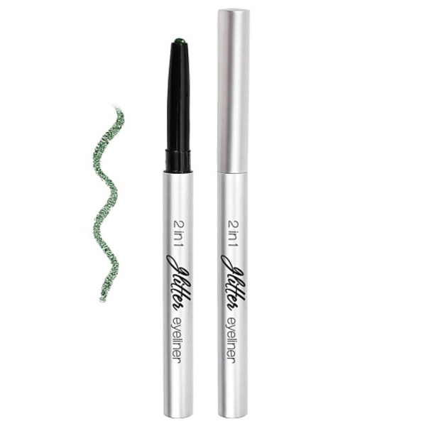 LAVELLE COLLECTION Тени для век, карандаш Glitter eyeliner 2in1 sparkling green