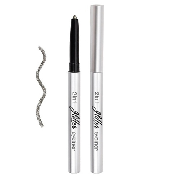 LAVELLE COLLECTION Тени для век, карандаш Glitter eyeliner 2in1 sparkling gray