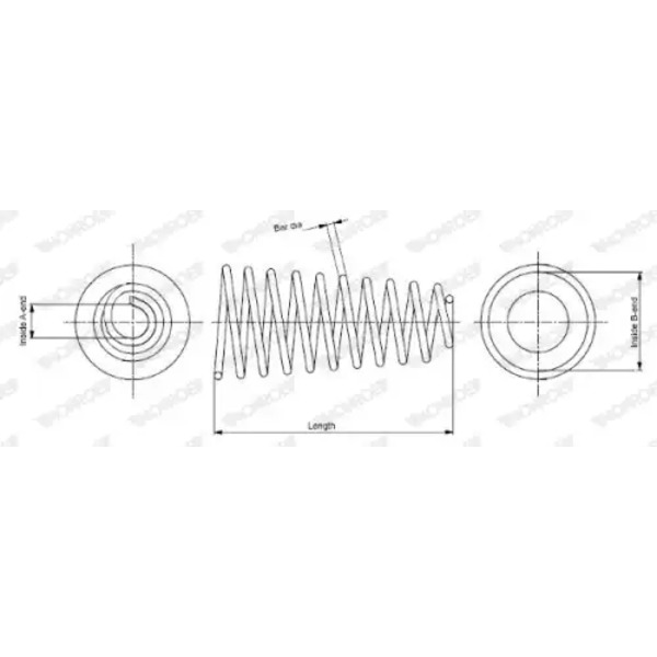 пружина передняя! Fiat Cinquecento 0.7/0.9 92-98 SP0329 MONROE