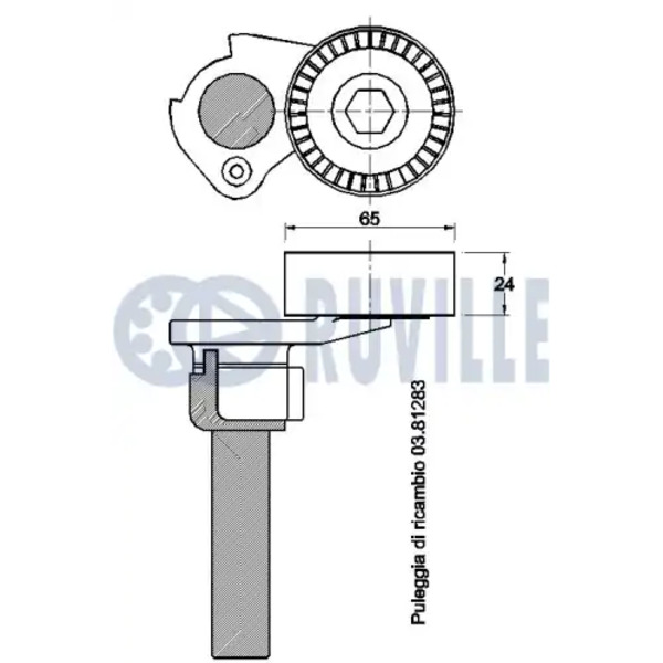 ремонтный комплект, рычаг натяжки поликлинового ремня ! AUDI, SEAT, SKODA, VW A3 1.8 TFSI 06>12, A3 541982 RUVILLE