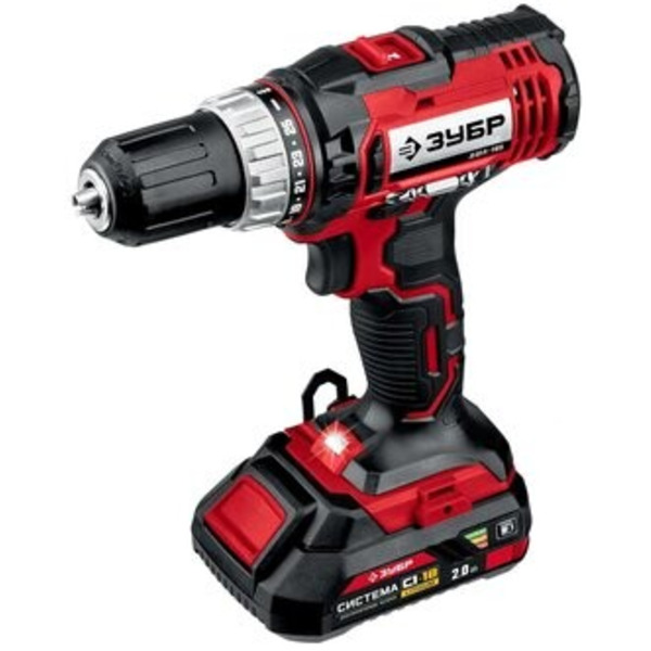 Шуруповерт Зубр ДШЛ-185-22 (18В, 2 АКБ-2Ач, в кейсе)