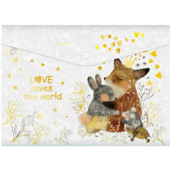 Папка-конверт на кнопке Любовь, как она есть, А4