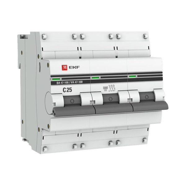 Автоматический выключатель EKF ВА 47-100 PROxima mcb47100-3-25C-pro