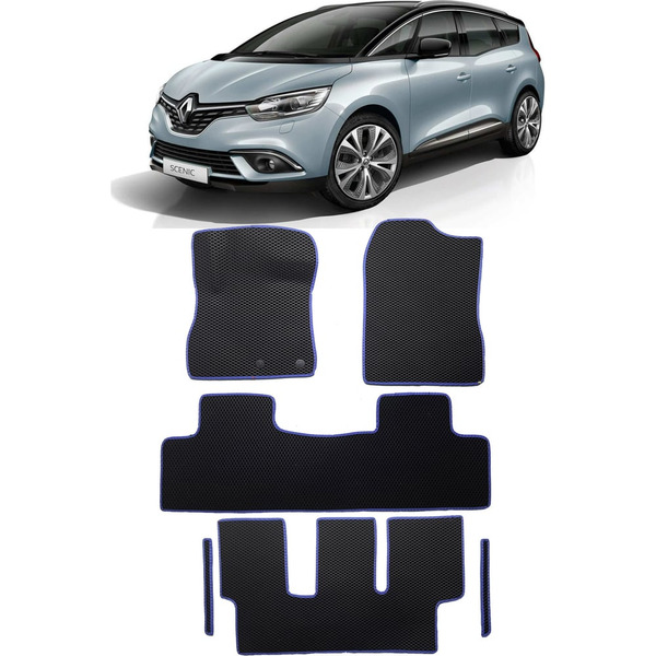 Ковры в салон автомобиля renault scenic iv grand 7мест 2016 - Eva Smart 3216-A6A7-S