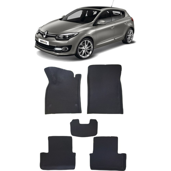 Ковры в салон автомобиля renault megane iii 5дв вариант макси 3d 2008 - 2016 Eva Smart 3887-B5B5-S