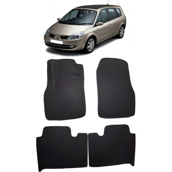 Ковры в салон автомобиля renault scenic ii grand 5мест 2003 - 2010 Eva Smart 2587-A1B2-S