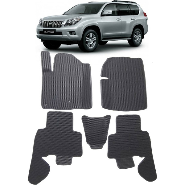 Ковры в салон автомобиля toyota land cruiser prado 150 вариант макси 3d 2009 - 2013 Eva Smart 2425-A1B5-S