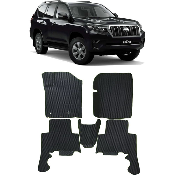 Ковры в салон автомобиля toyota land cruiser prado 150 вариант макси 3d 2017 - Eva Smart 3823-A1A1-S