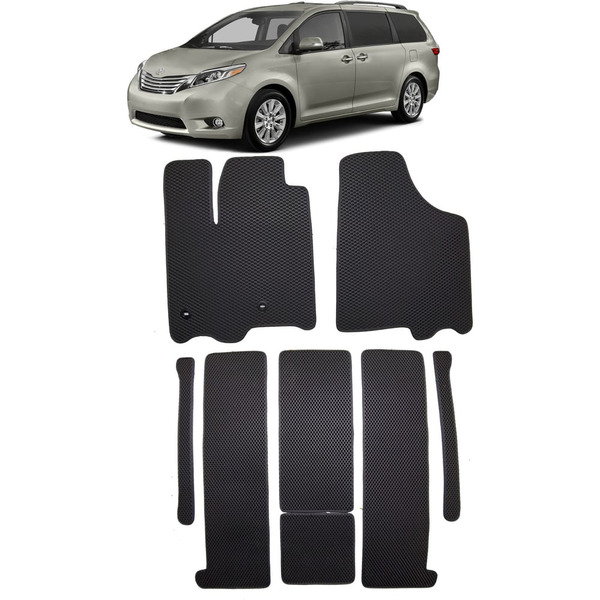Ковры в салон автомобиля toyota sienna iii 7мест 2010 - 2020 Eva Smart 2246-A1B2-S