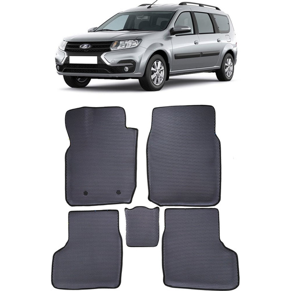 Ковры в салон автомобиля lada largus вариант макси 3d 5мест 2012 - Eva Smart 3403-B1A7-S